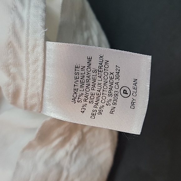 Nic + Zoe Fall Linen Rayon Bomber Motorcycle White Jacket Outerwear Size XL - Picture 12 of 12